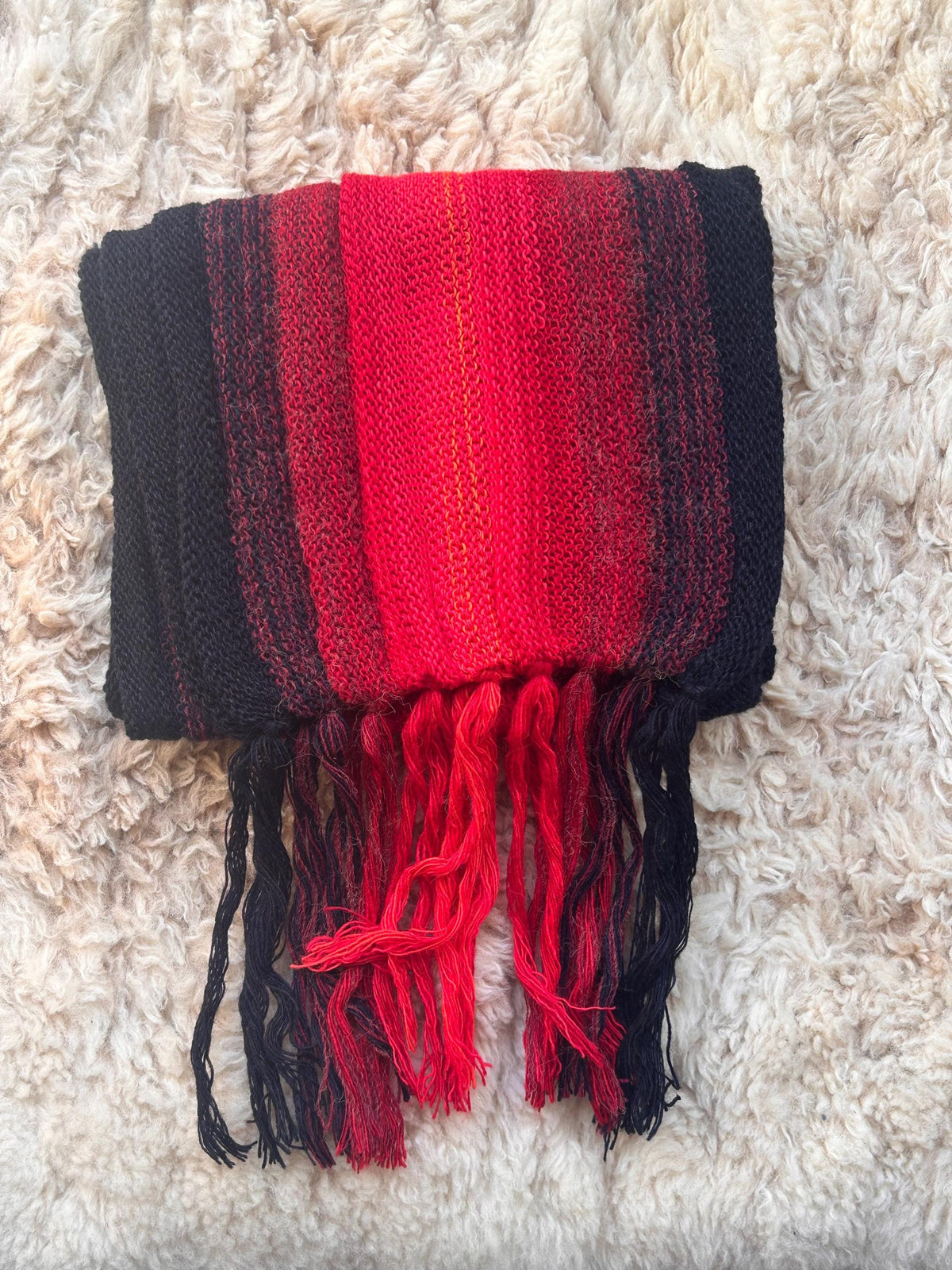 Autumn Tones Ombre Stripe Alpaca Blend Scarf, photo 8