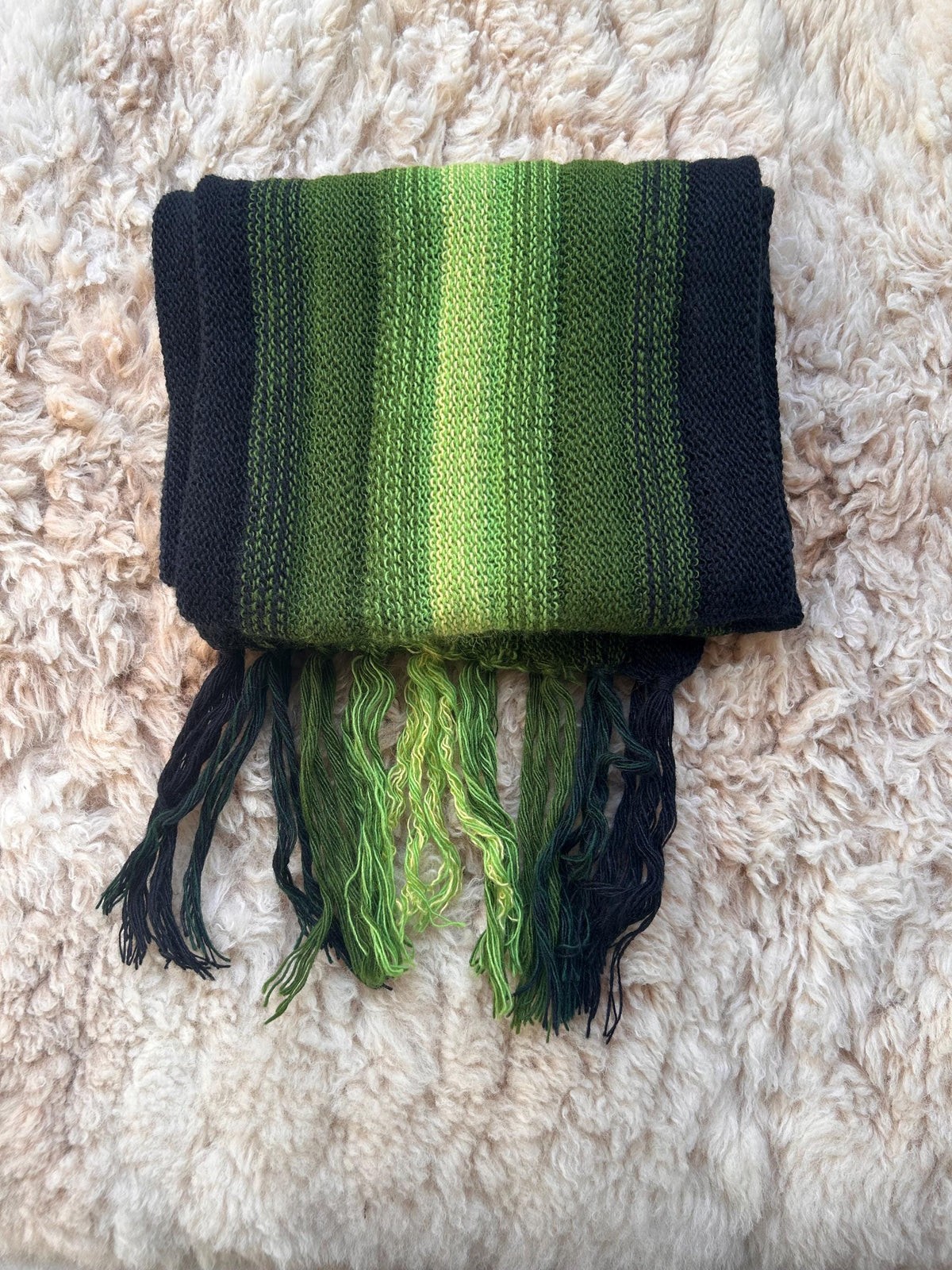Green Ombre Stripe Alpaca Blend Scarf, photo 7