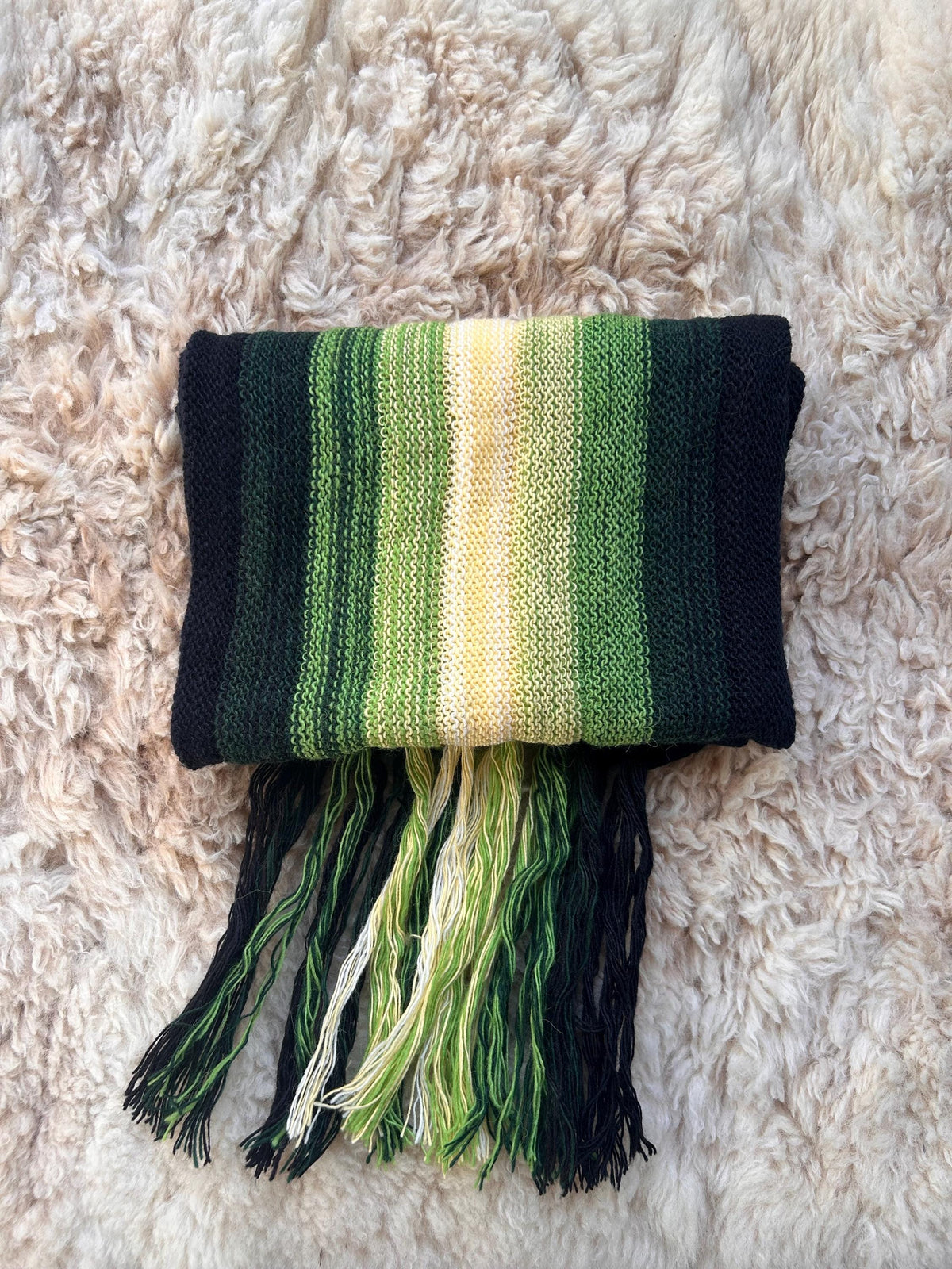 Green Ombre Stripe Alpaca Blend Scarf, photo 5