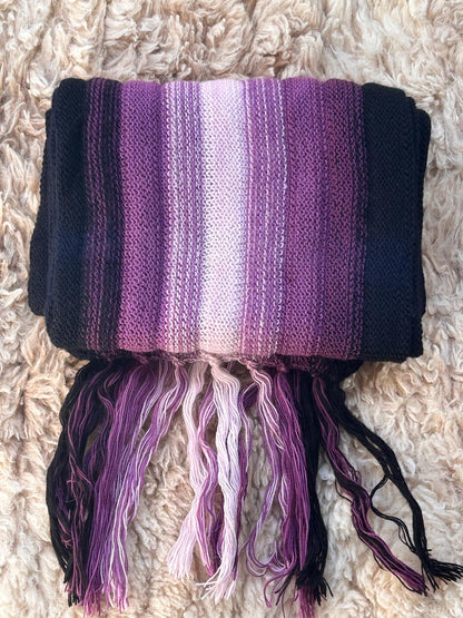 Purple Ombre Stripe Alpaca Blend Scarf, photo 5
