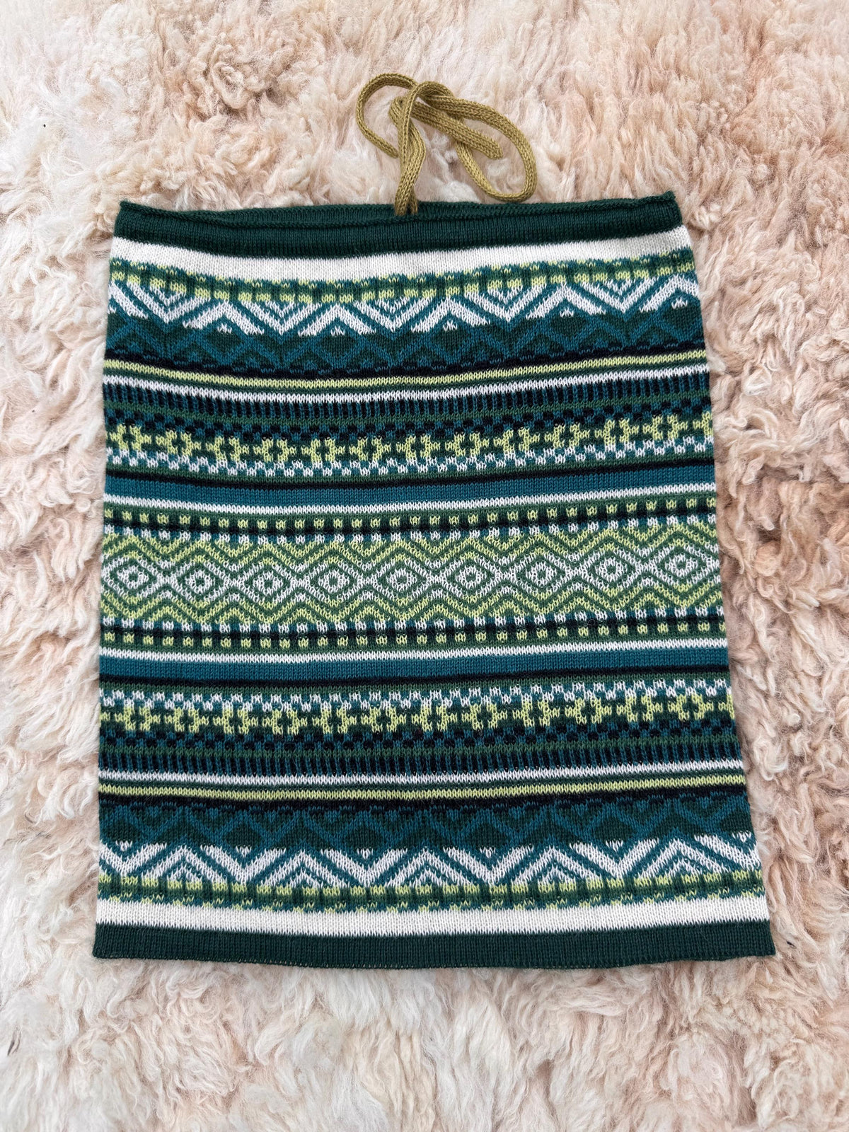 Blue & Green Baby Alpaca Fair Isle Snood & Slouch Hat, photo 7