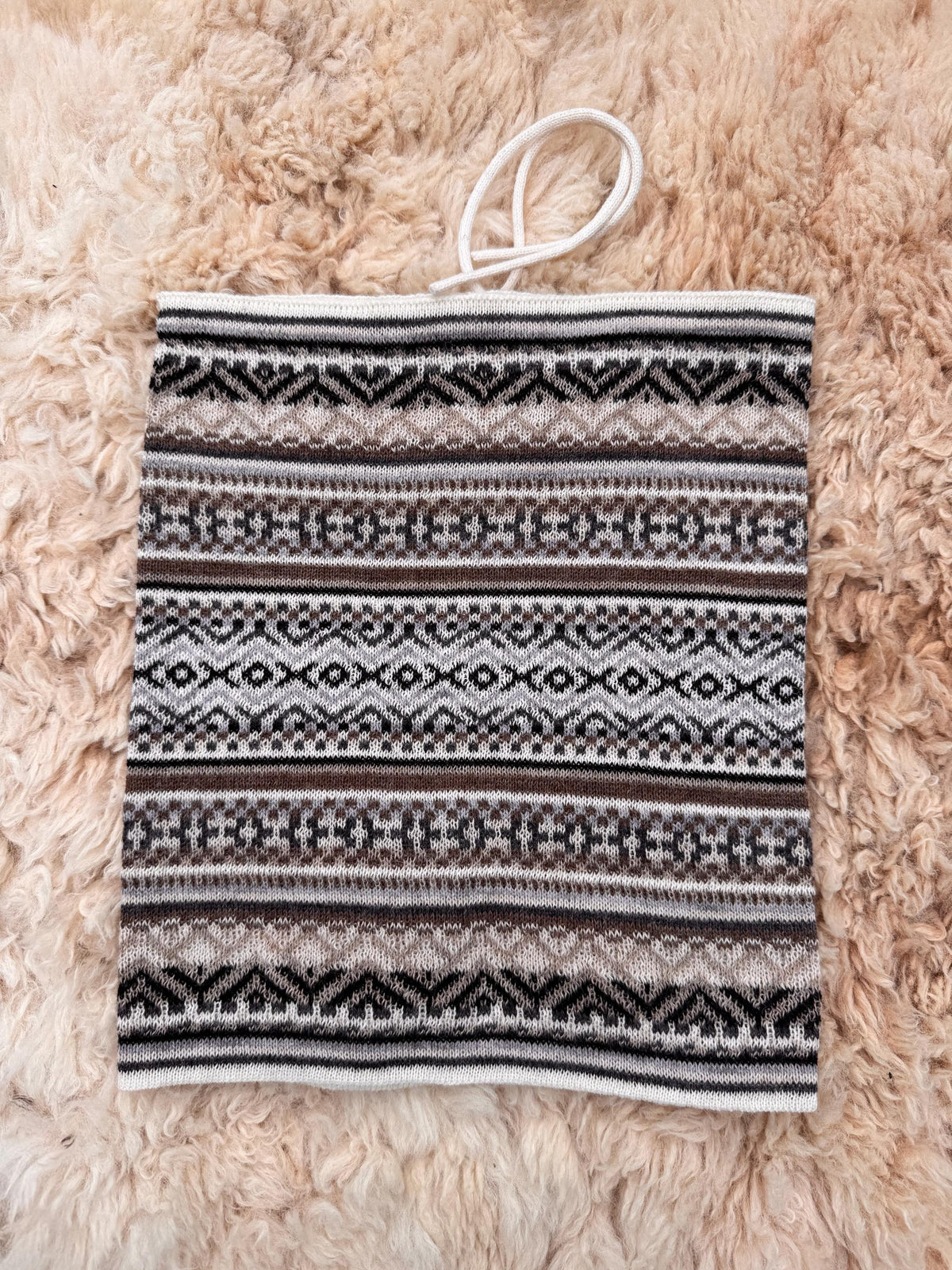 Blue & Green Baby Alpaca Fair Isle Snood & Slouch Hat, photo 8