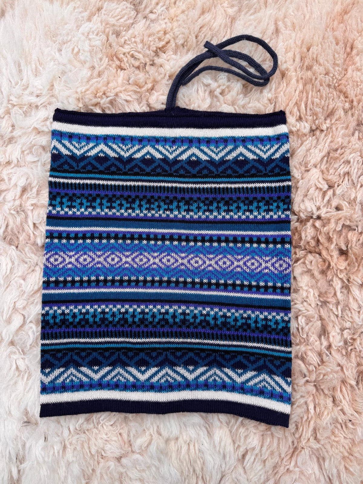 Blue & Green Baby Alpaca Fair Isle Snood & Slouch Hat, photo 6