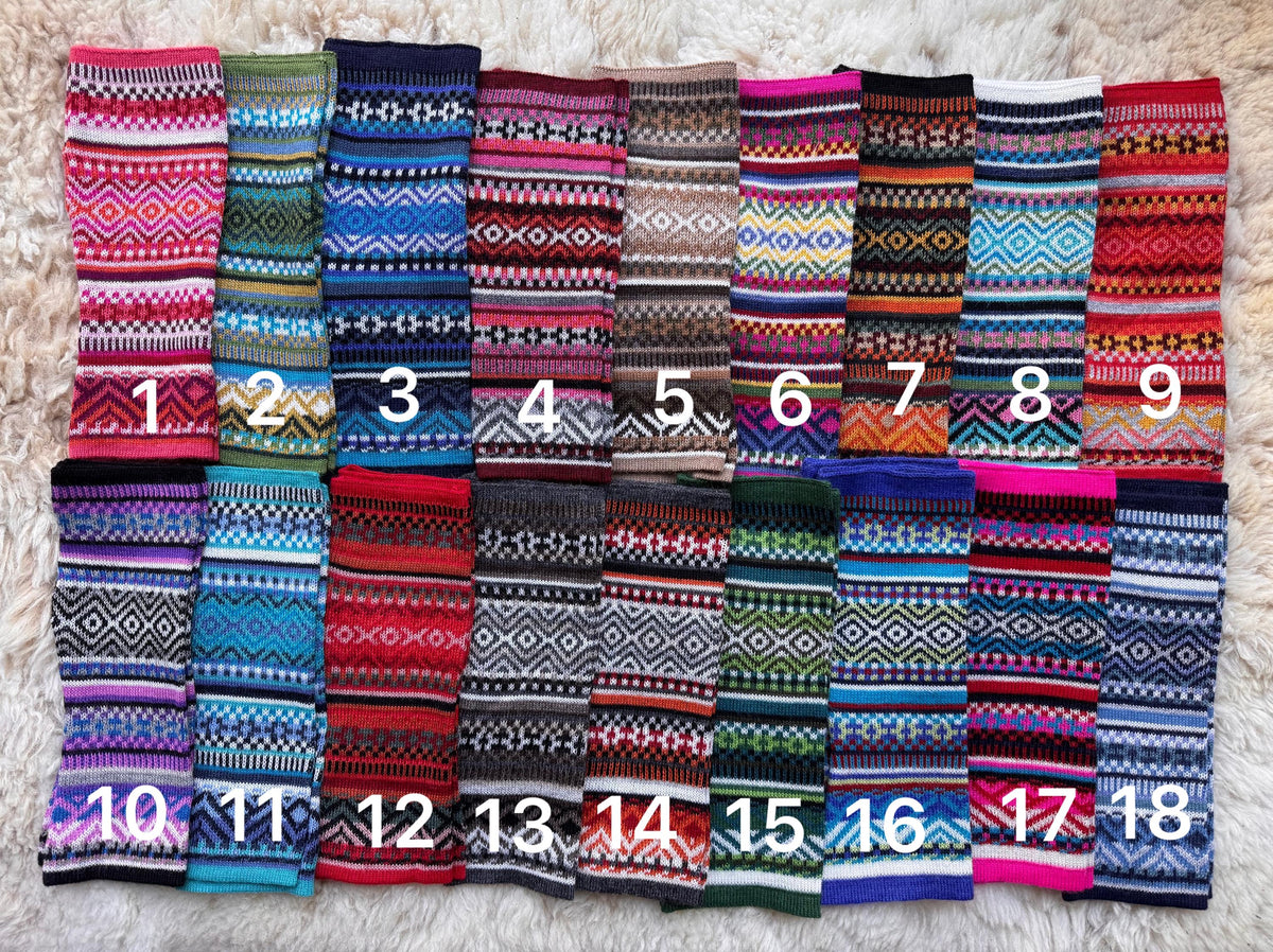 Fair Isle Baby Alpaca Fingerless Gloves - Choose Your Colour, photo 3