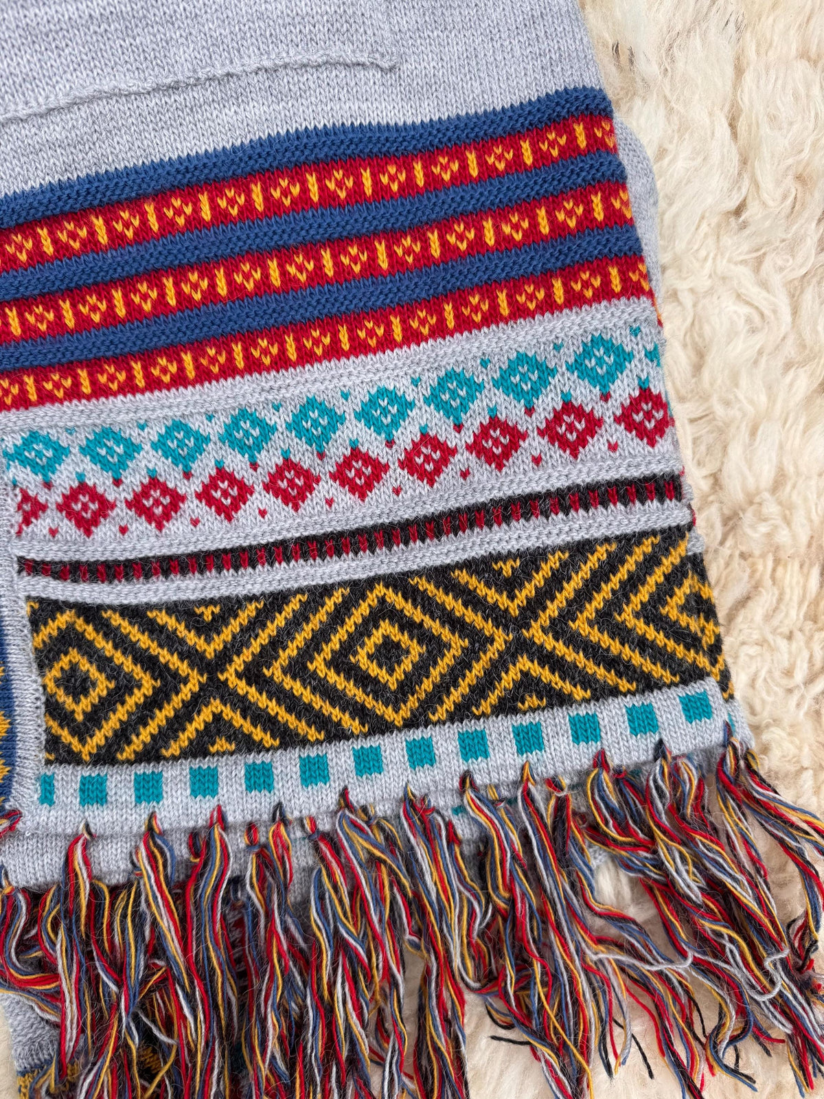 Boho Geometric Alpaca Blend Long Cardigan - Choose Your Colour, photo 3