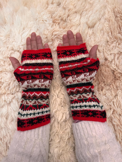 Peruvian Striped Alpaca Fingerless Gloves - Choose Your Colour, photo 2
