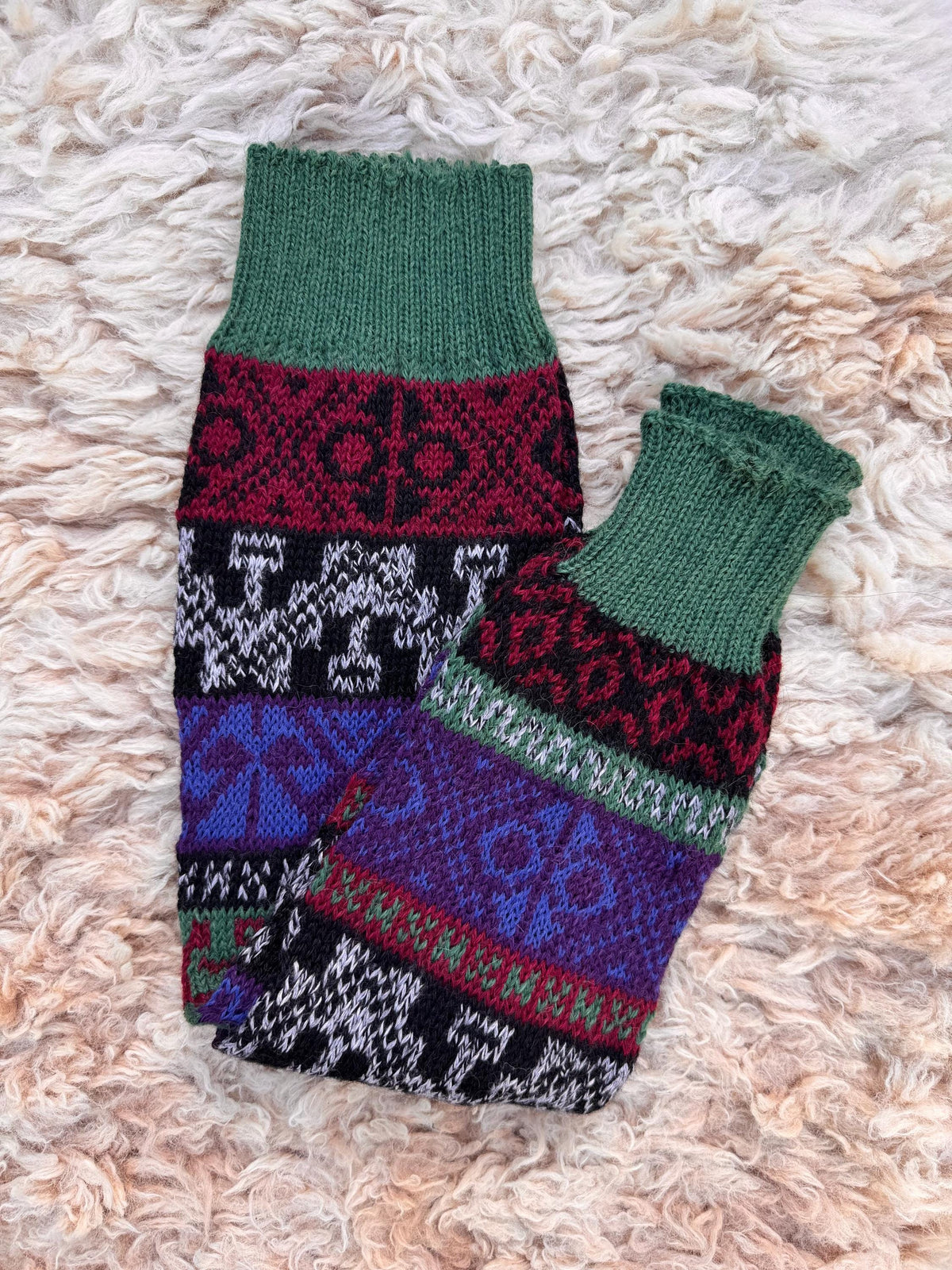 Andean Fair Isle Alpaca Leg Warmers, photo 8