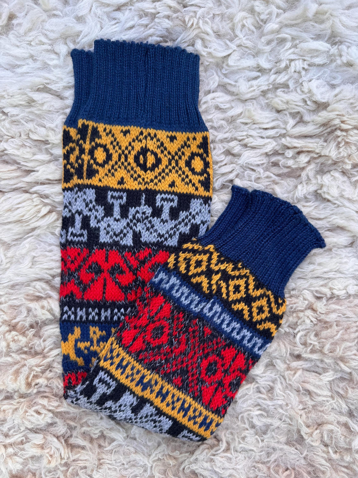 Andean Fair Isle Alpaca Leg Warmers, photo 6