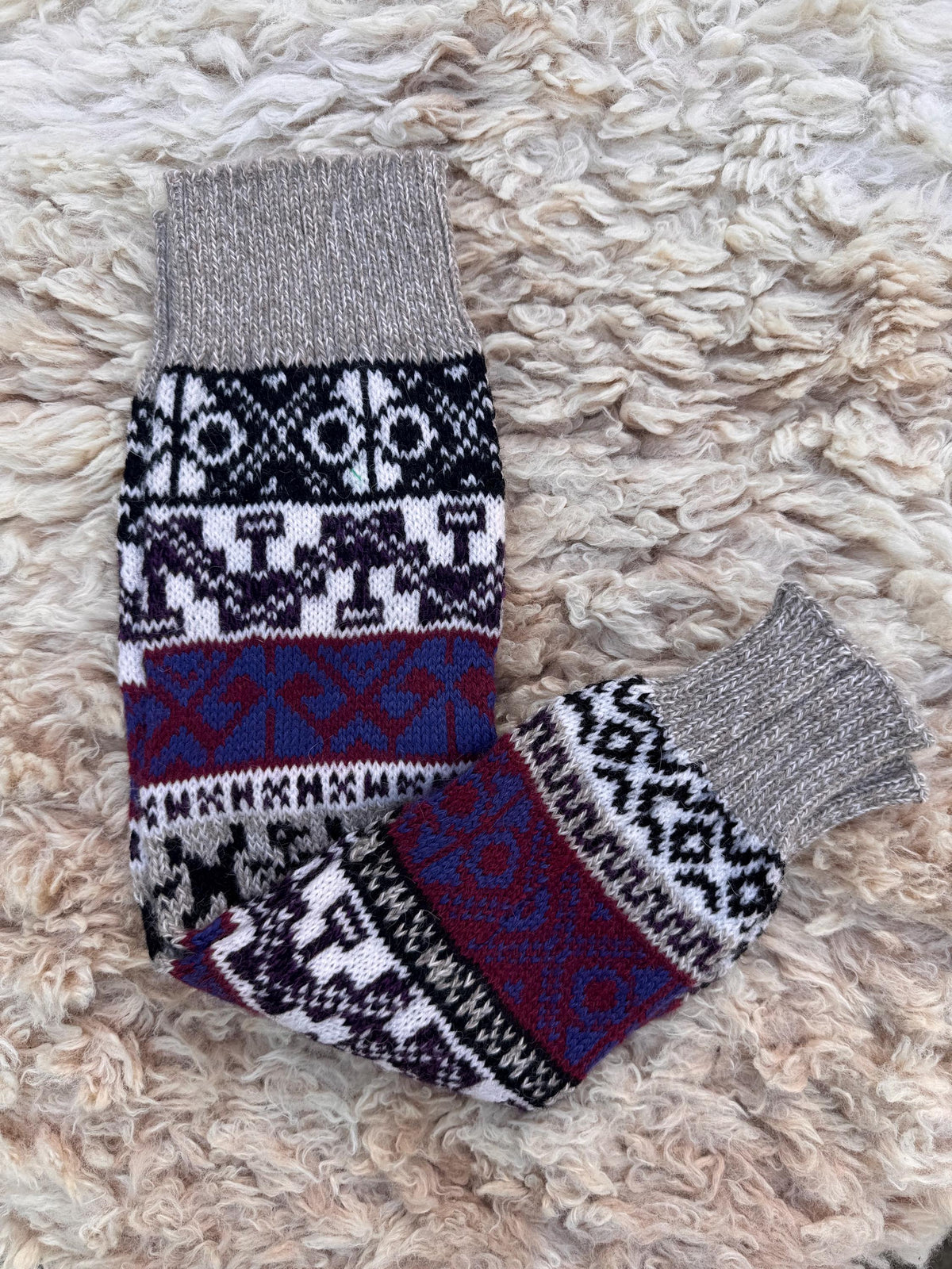 Andean Fair Isle Alpaca Leg Warmers, photo 3
