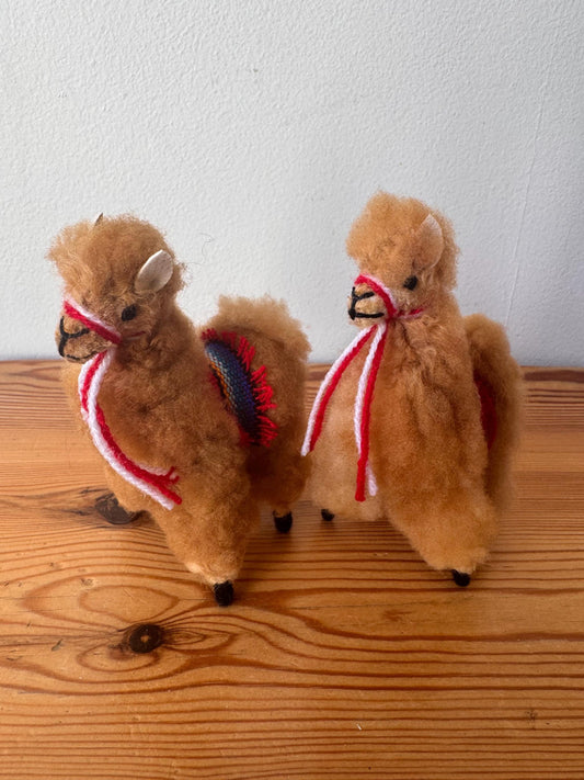 Brown Alpaca Wool Llama Ornament