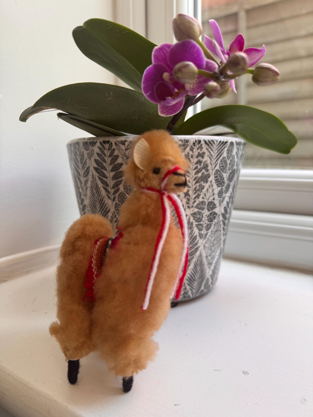 Brown Alpaca Wool Llama Ornament, photo 2