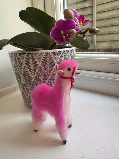 Pink Alpaca Wool Llama Ornament, photo 2