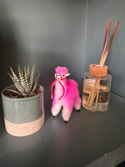 Pink Alpaca Wool Llama Ornament, photo 4