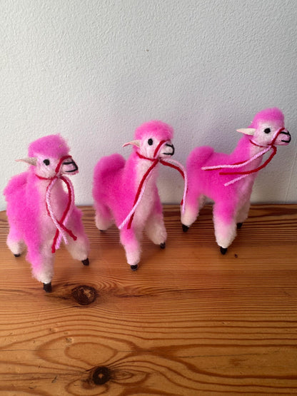 Pink Alpaca Wool Llama Ornament, photo 5