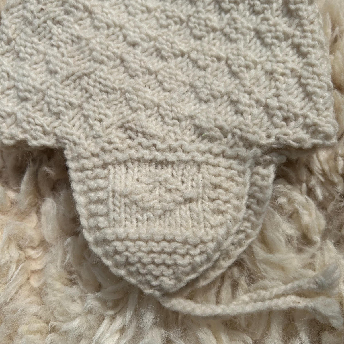 Cream Hand-Knitted Pure Alpaca Baby Hat (6-12 Months), photo 3