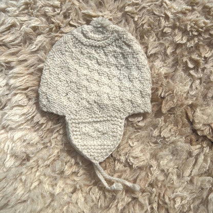 Cream Hand-Knitted Pure Alpaca Baby Hat (6-12 Months), photo 4