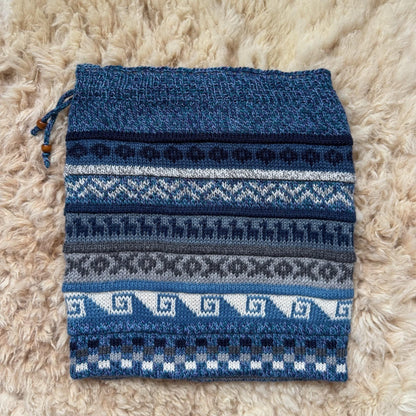 Blue Reversible Alpaca Ski Snood & Slouch Hat, photo 6