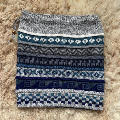 Grey Reversible Alpaca Ski Snood & Slouch Hat, photo 5