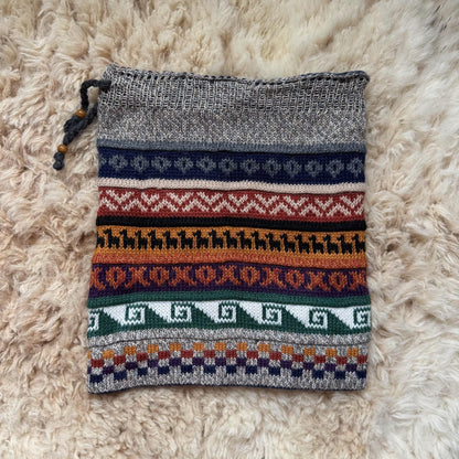 Grey Reversible Alpaca Ski Snood & Slouch Hat, photo 10