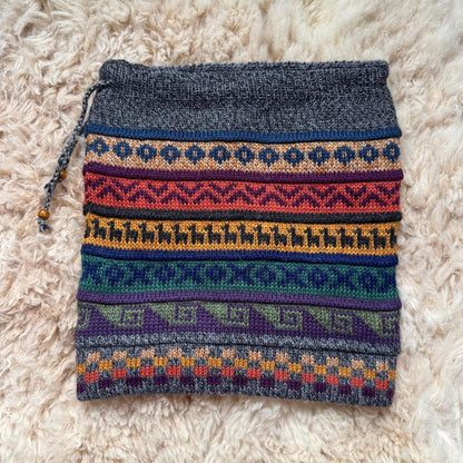 Grey Reversible Alpaca Ski Snood & Slouch Hat, photo 8