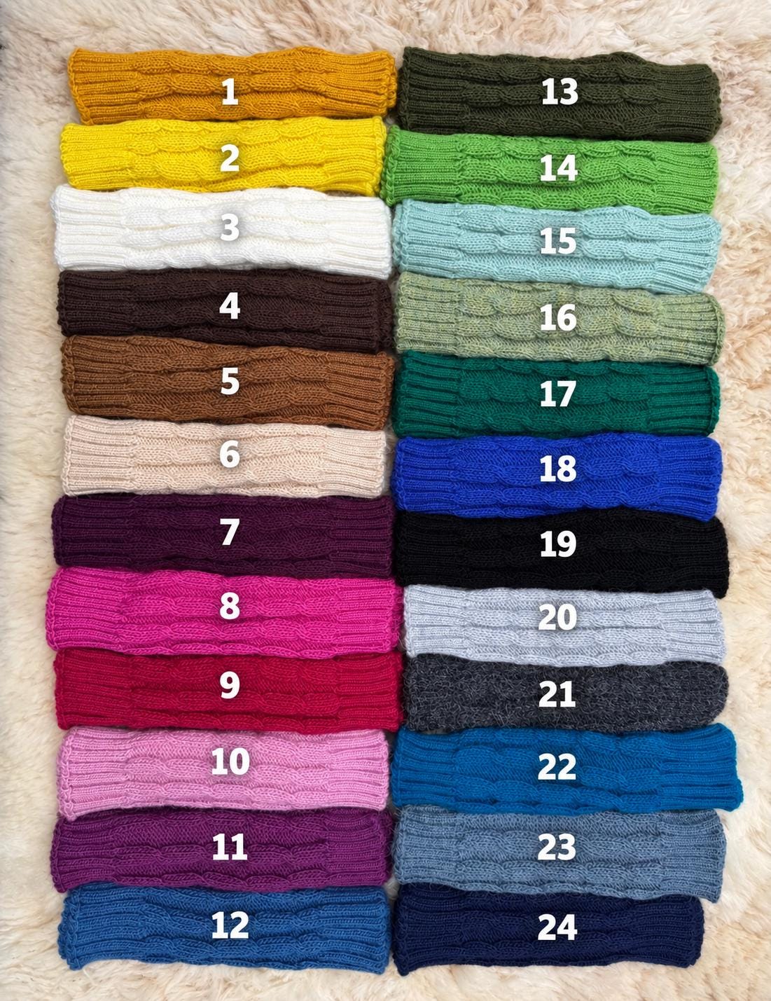 Cable Knit Alpaca Fingerless Gloves - Choose Your Colour, photo 3