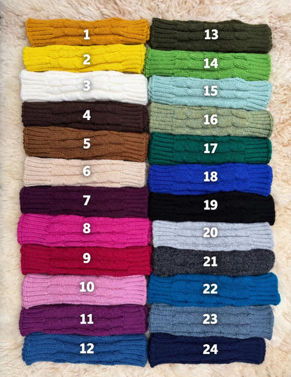 Cable Knit Alpaca Fingerless Gloves - Choose Your Colour, photo 3