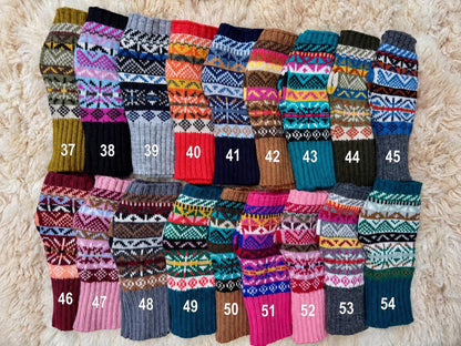 Fair Isle Alpaca Fingerless Gloves - Choose Your Colour, photo 5