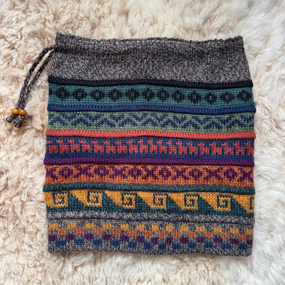 Grey Reversible Alpaca Ski Snood & Slouch Hat, photo 9