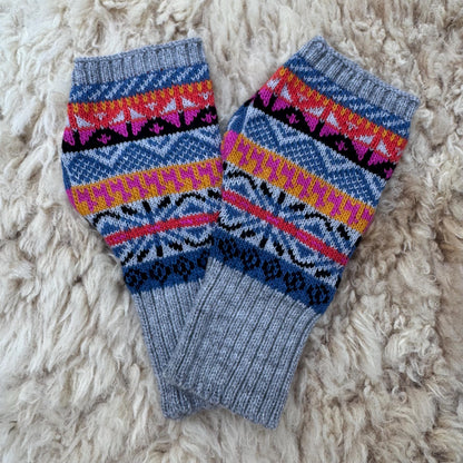 Alpaca Motif Fair Isle Fingerless Gloves, photo 4