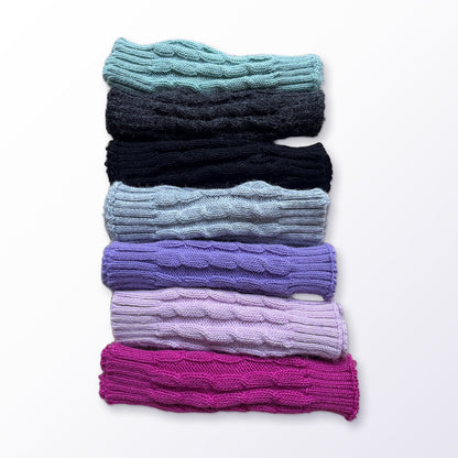 Cable Knit Alpaca Fingerless Gloves on a plain white background