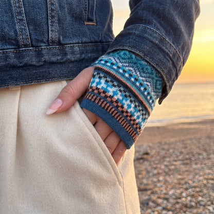 Alpaca Fingerless Gloves - Fair Isle Style