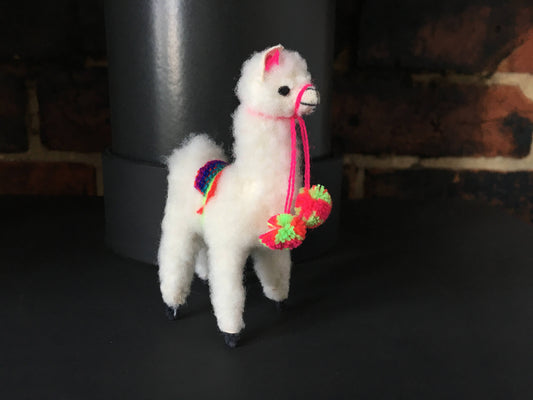 Llama  Toy/Ornament, perfect for birthday or Christmas present made of alpaca wool fur