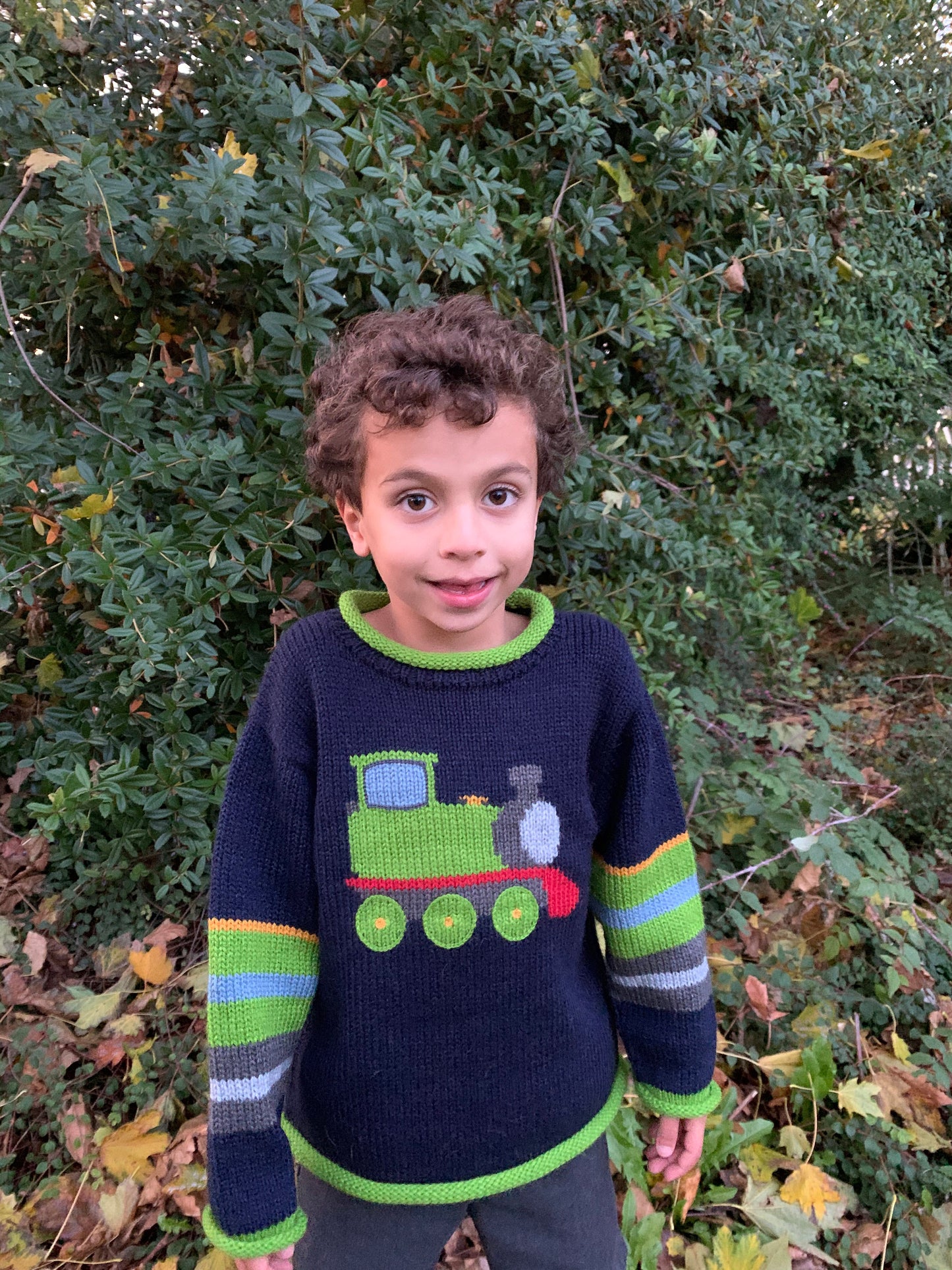 Boy Alpaca Jumper Train motif, Boy Alpaca Jumper Sweater Train motif